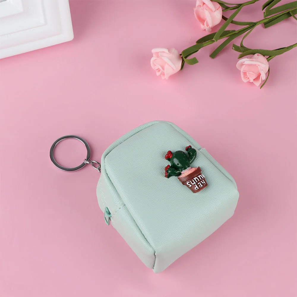 

1pc New Girls PU Leather Coin Purse Creative Cactus Print Women Portable Small Lovely Pocket Wallet Clutch Bag Gifts