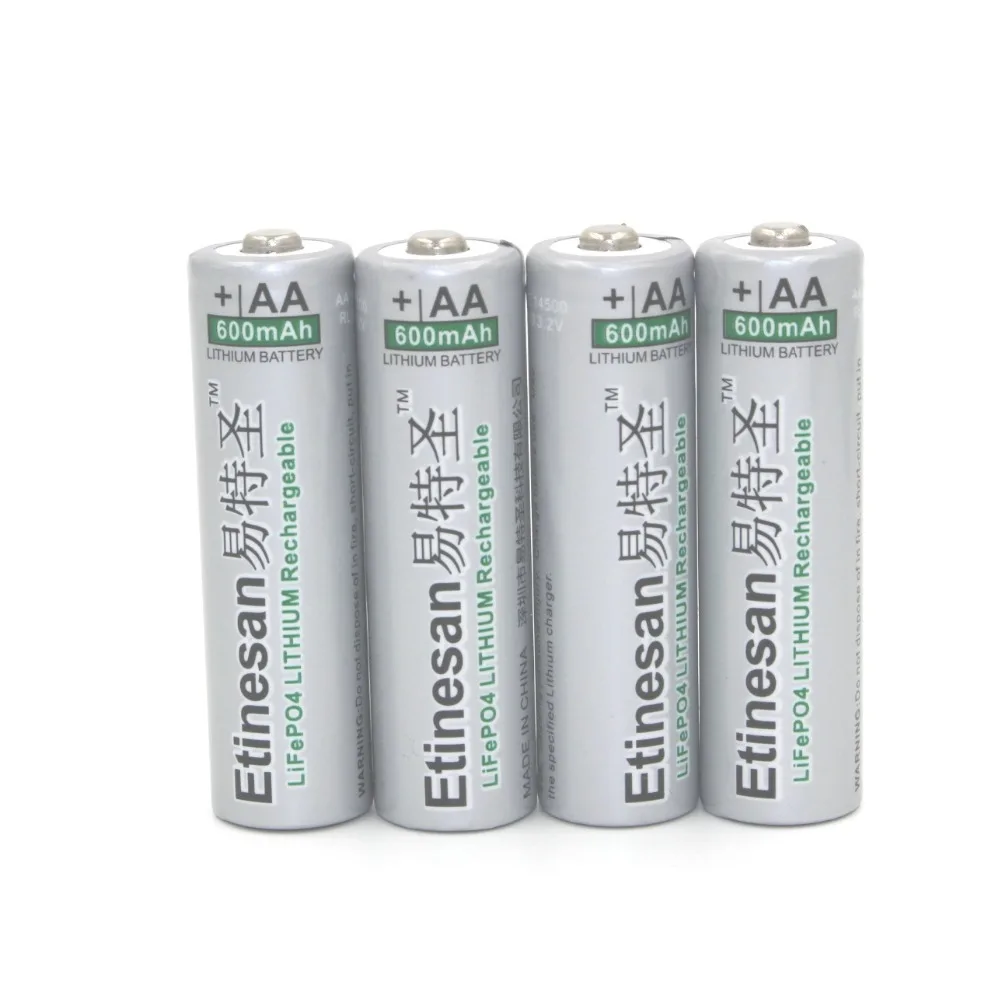 8 шт./лот Etinesan 600 мАч 14500 lifepo4 3 2 в AA Аккумуляторная батарея для солнечных ламп|aa