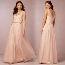 New 2017 Long Bridesmaid Dress V-neck Sleeveless A-Line Floor Length Chiffon Prom Dresses designer a line floor length jewel neckline anderaes bridesmaid dress