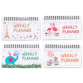 

100Pages Cute Cartoon Weekly Planner Coil Notebook Schedule Agenda Filofax For Kids Gift Mini Kawaii Stationery