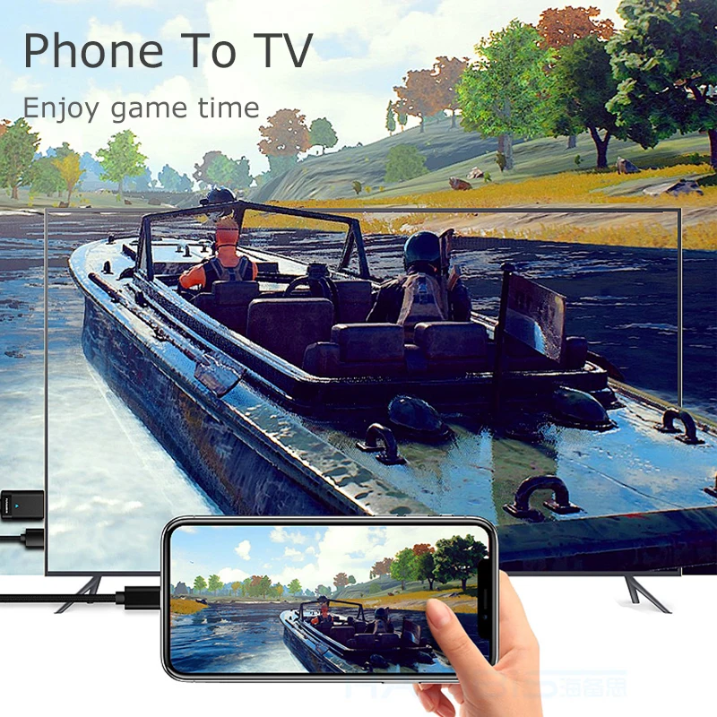 OUSU HDMI VGA адаптер 3 в 1 HDMI кабель для iphone HDMI конвертер микро Тип C цифровой кабель разветвитель для планшета проектор ТВ
