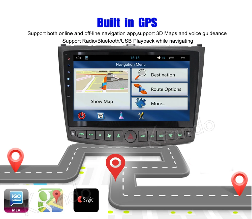 Автомагнитола Krando автомагнитола с сенсорным экраном 8 1 дюйма gps навигацией Wi Fi 2
