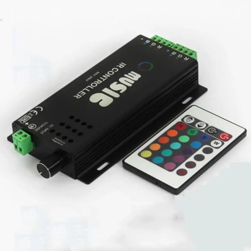 DC12V 24V 6A Sound Activated Music Controller with 24key IR Remote ...