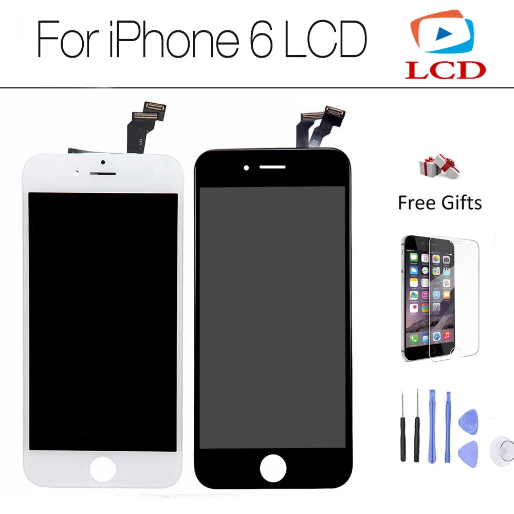 

Grade AAA Quality No Dead Pixel for iphone6 LCD display For iPhone 6 Touch Screen Digitizer Assembly, Black and White