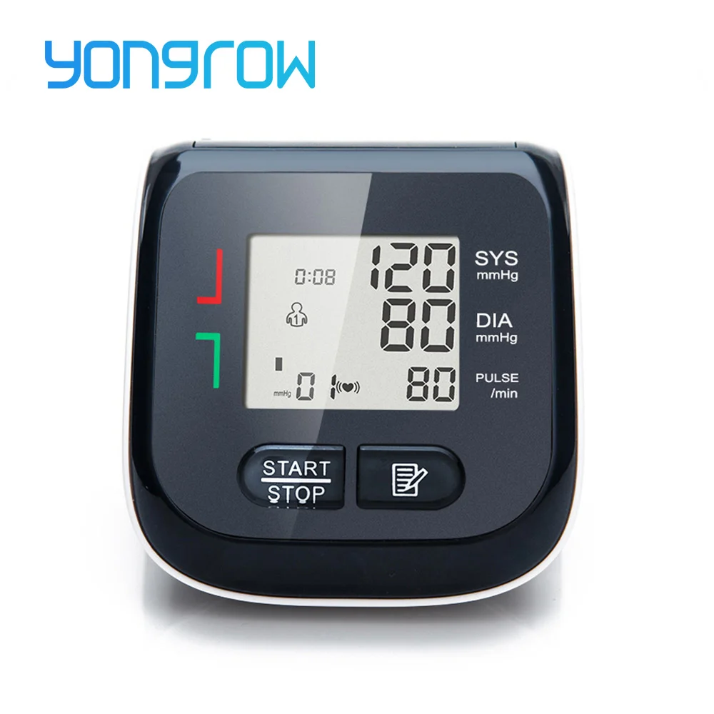 

Yongrow Medical Automatic Wrist Digital Blood Pressure Monitor Digital lcd Sphgmomanometer Heart Beat Rate Pulse Meter Tonometer