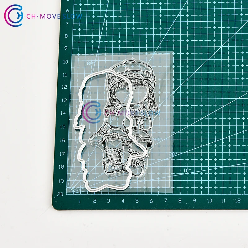 CH сердце девушка металла резки штампы и DIY Скрапбукинг карты трафарет бумага