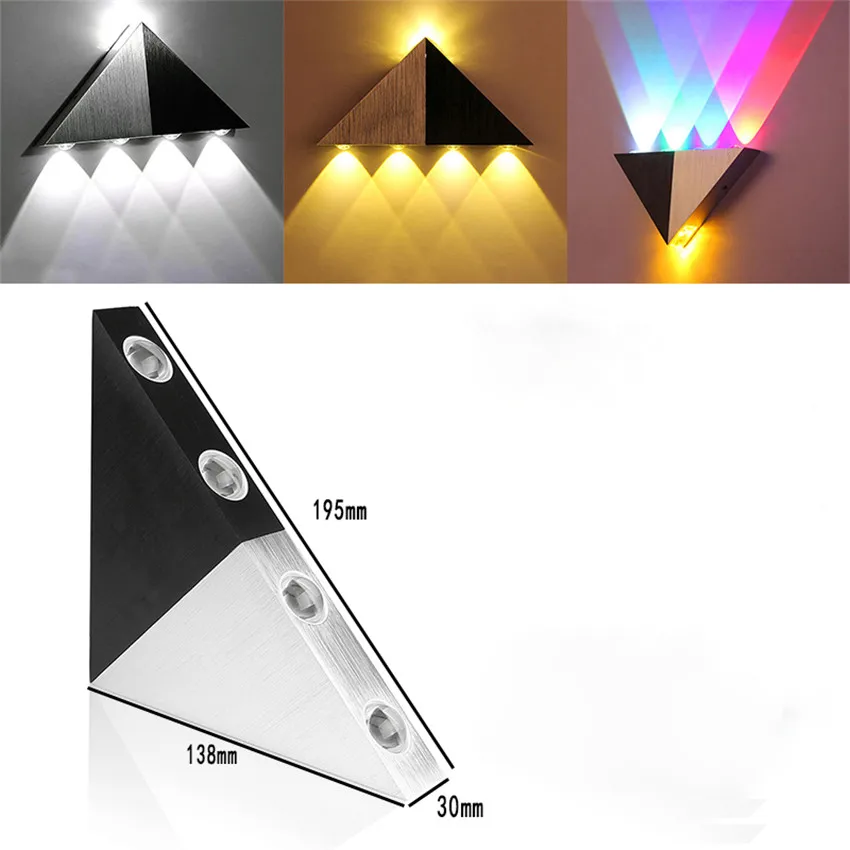 5 Вт алюминиевый треугольный светодиодный настенный светильник AC85-265V высокой мощности светодиодный Современный домашний светильник ing Крытый Открытый вечерние светильник диско-шар NR-98