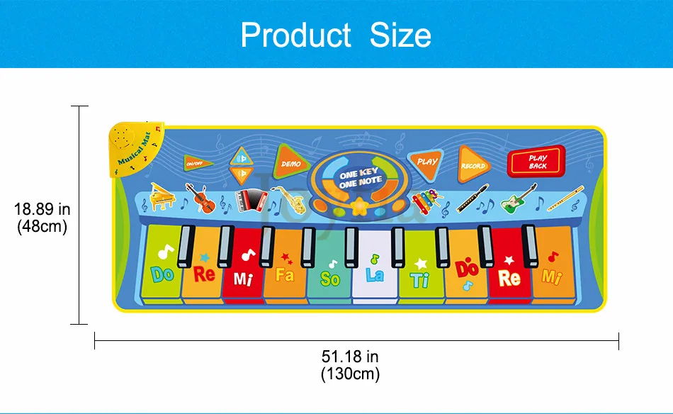Большой размер Многофункциональный Детский музыкальный коврик пианино клавиатура Сенсорный Тип Электронный музыкальный инструмент коврик для игрушек>