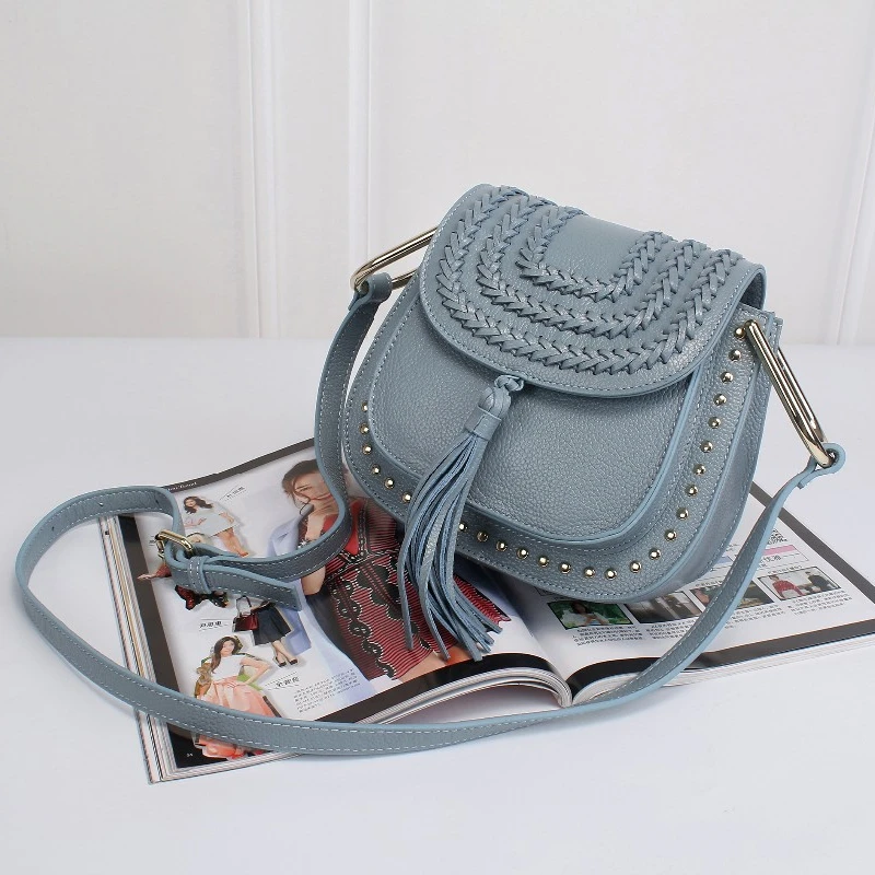 logo Genuine Cowhide Leather Messenger Bags For Women Fashion Luxury Famous Brand Designer Style Shoulder Crossbody