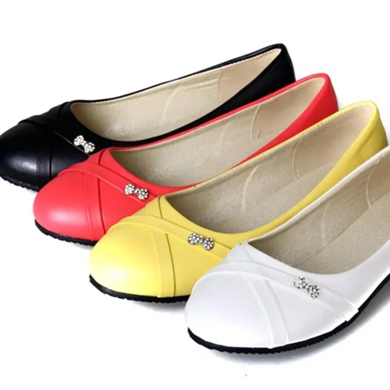 Oxford-обувь для женщин больших размеров 34–47 дамская модная обувь Дамские весенние балетки на плоской подошве с металлическим округлым носком однотонные повседневные 062