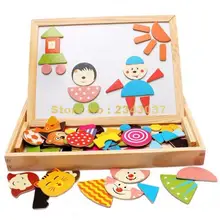 Деревянный пазл детская подвижная доска для рисования Многофункциональный развивающий деревянный магнитный пазл, детская игрушка