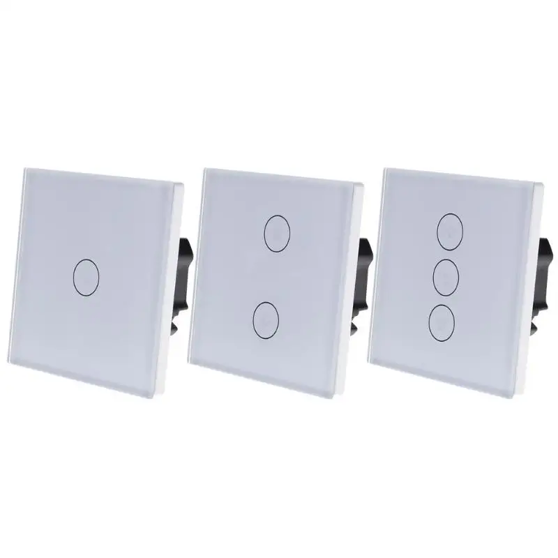 

ALLOYSEED Smart Touch Light Switch 1/2/3 Button For ALEXA/Google Home 110-240V WiFi APP Remote Control Light Wall Switch Panel