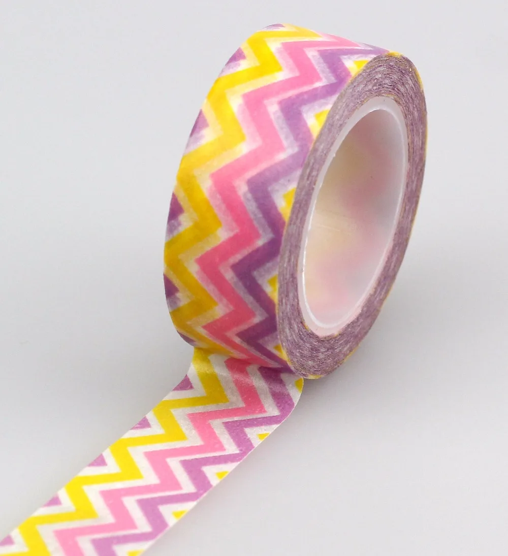 Hot sales!! 10m DIY decorative scotch tape yellow , pink and purple