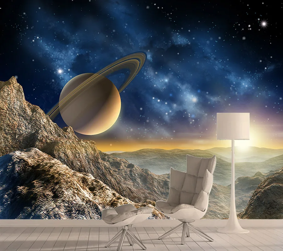 

3d Photo Mural Wallpaper Wall Paper Papers Home Decor Wallpapers for Living Room Peel and Stick Starry Night Space Murals Rolls