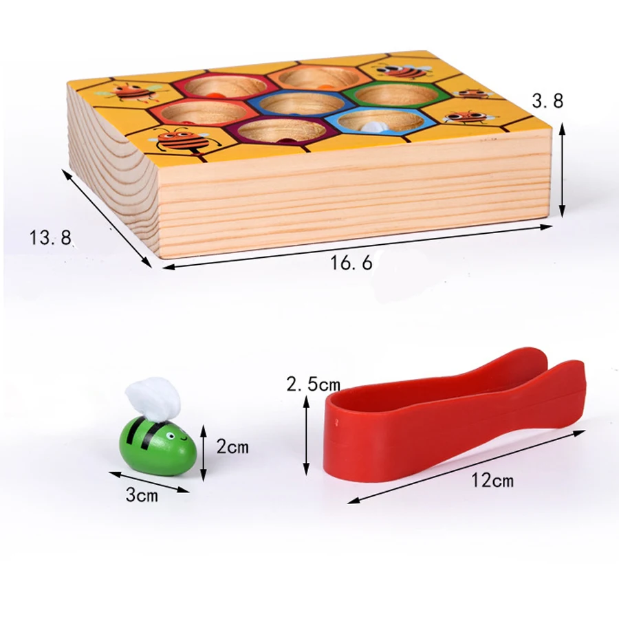 Улей настольные игры Монтессори Деревянные игрушки детские пчелы зажим сбор памяти обучение соответствия Математика раннее образование интерактивная игрушка