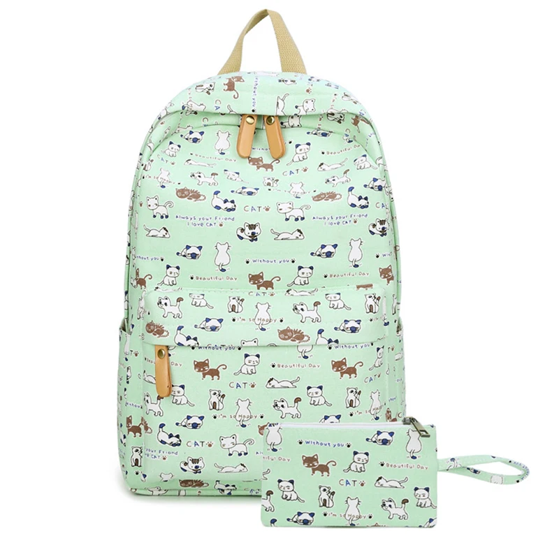 

Girls Canvas Backpack 2 Pcs/set Women School Backpacks Schoolbag For Teenagers Student Book Bag High Quality Girl Satchel
