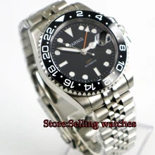40mm parnis men's watch Orange GMT Jubilee sapphire glass ceramic bezel luminous New bracelet automatic movement wrist watch men 40mm parnis men's watch Orange GMT Jubilee sapphire glass ceramic bezel luminous New bracelet automatic movement wrist watch men