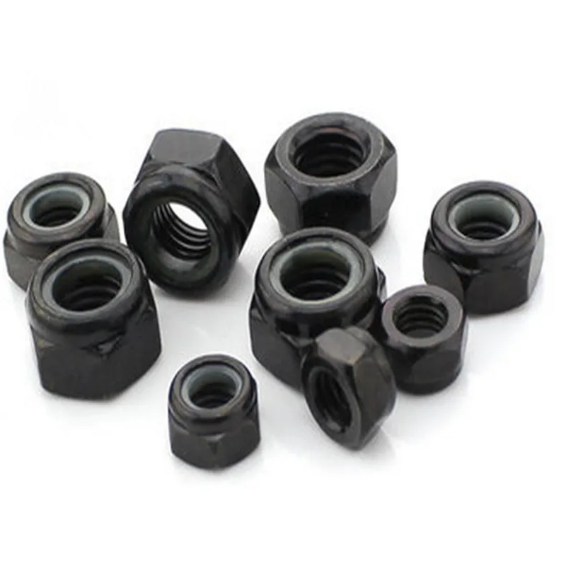 

10pcs Lock nut Black self-locking nut Nickel-plated nylon locking anti-slip screw M2M2.5M3M4M5M6