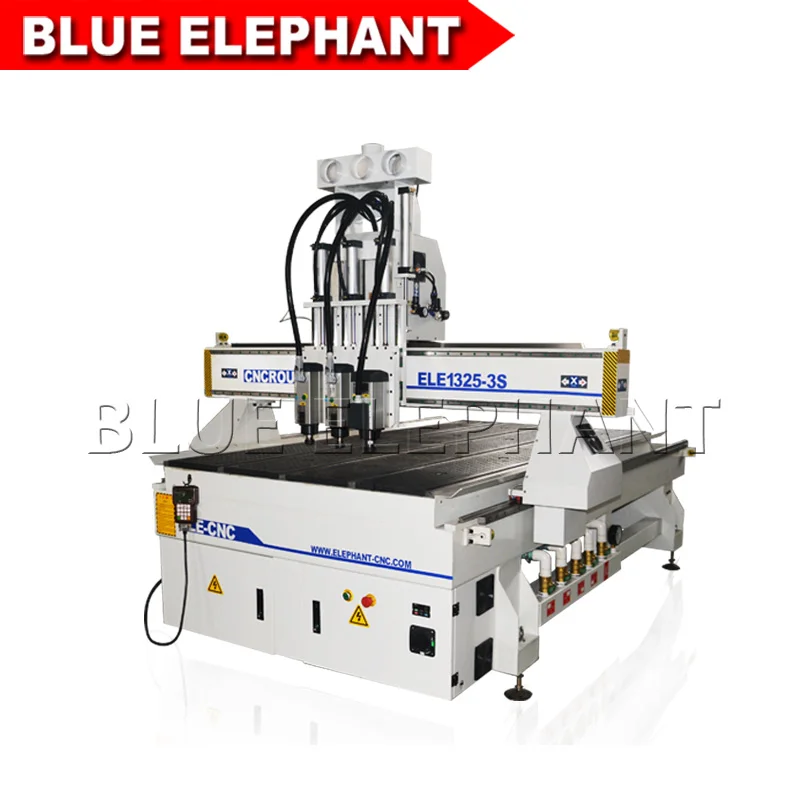 Пневматическая система cnc 1325 с несколькими головками фрезерный станок ЧПУ для