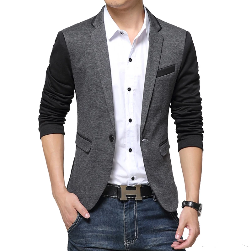 2016 Hot High Quality  Autumn New Fashion Cotton Slim Plus Size 4Xl 5XL 6Xl Korea Style Suit Male Jacket Blazer Men