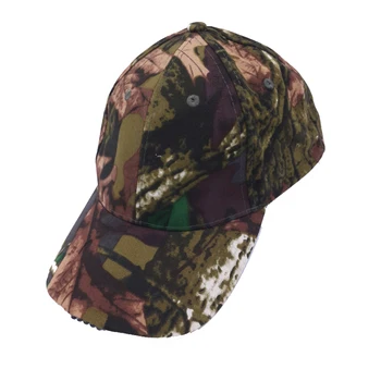 

DHL Free Shipping Camo Fluorescent Hunting Cap 5 LED Cap Light Outdoor Novel Fishing Cap TOP selling Include Batteries