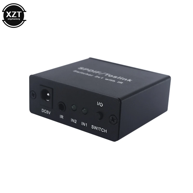 2x1 Optical Audio Switch SPDIF/TOSLINK Switcher Splitter Mini Adapter