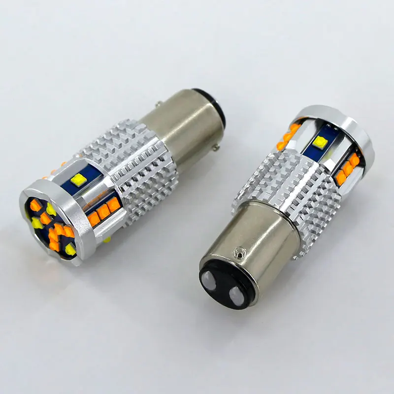 2 шт. двойной цвет 1157 BAY15D P21/5 Вт Led T20 7443 W21/5 Вт Светодиодная лампа T25 3157 P27/7 Вт Автомобильная DRL Поворотная сигнальная лампа авто лампы 12 В