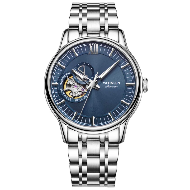 

Switzerland Wrist Watch Hua Man Fully Automatic Mechanics Steel Sheet Bring Waterproof Hollow Out Male Table Naughty 9008