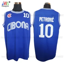 

2017 Mens Dwayne Drazen Petrovic Jersey Cheap Throwback Basketball Jersey Croatia #10 Cibona Basket Jerseys Retro Sport Shirt