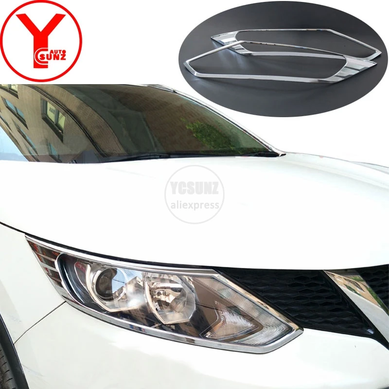 ABS chrome head light headlight cover For nissan qashqai j11 rogue 2014