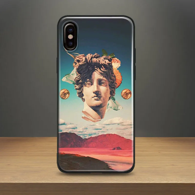 

Aesthetic statue neonwave Soft Silicone Phone Case Cover Shell For Apple iPhone 5 Se 5s 6 6s 6Plus 6sPlus 7 8 7Plus 8Plus X