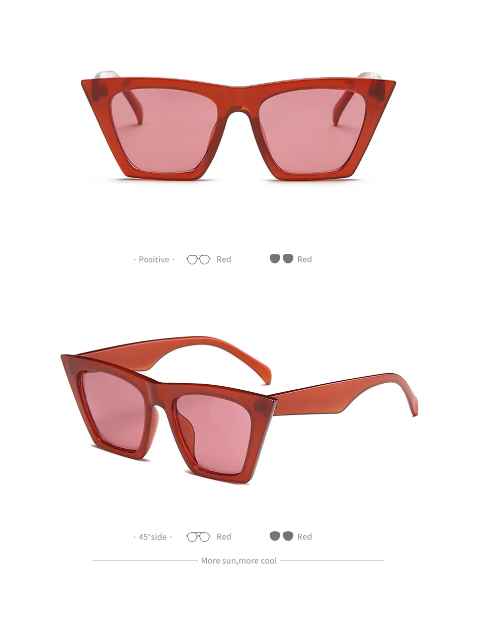 Винтажные Квадратные Солнцезащитные очки для женщин и мужчин, ретро классические черные солнцезащитные очки, красные солнцезащитные очки для женщин