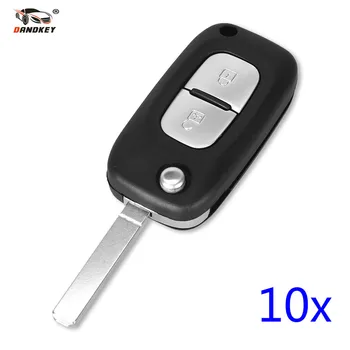 

DANDKEY 10x 2 Buttons Folding Remote Key Case Shell For Renault Clio Kangoo Megane Modus Megane Key Auto Blank