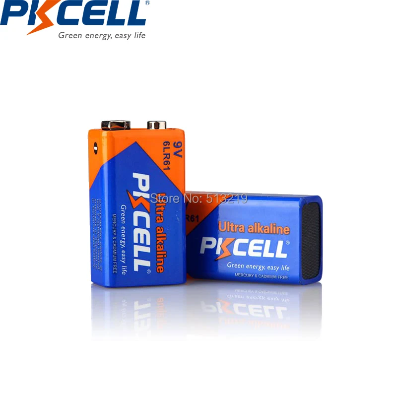 Disposable Battery 10Pcs PKCELL 9v thermometer battery 6LR61 E22 MN1604 522 Super Alkaline Battery Dry Primary Batteries Superior 6F22 alkaline battery