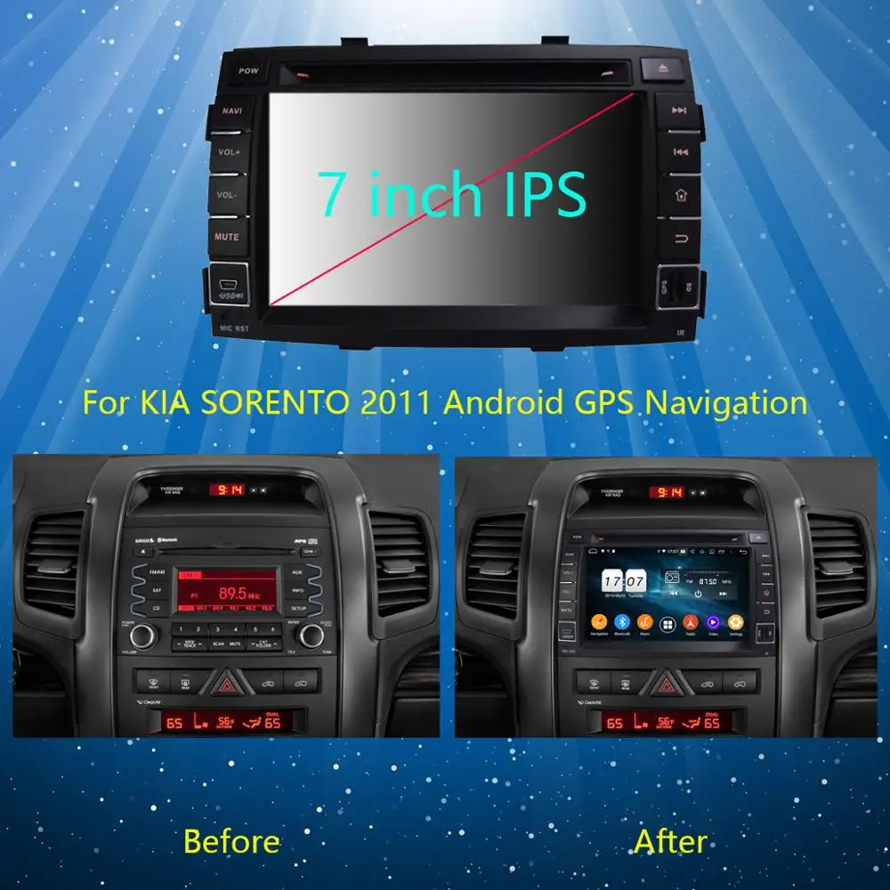 Sale 7"IPS 1920*1080 8Core 4G RAM+64G ROM Android 9.0 Car DVD Player For Kia Sorento 2012 2013 2014 2016 DSP Radio GPS Parrot BT Adas 2