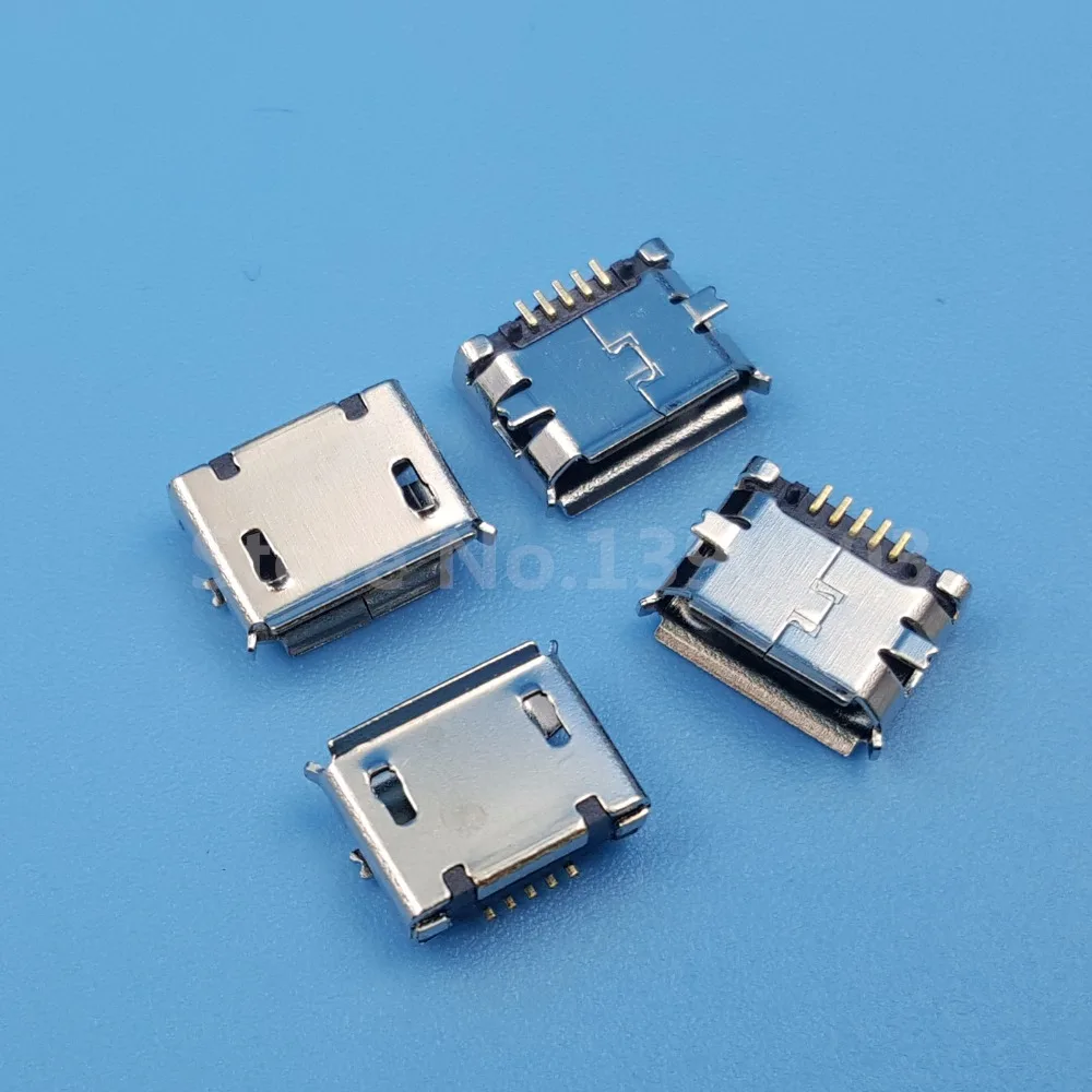 

100Pcs Micro USB Type B Female 5Pin Socket SMT PCB Mount Solder Jack Connector