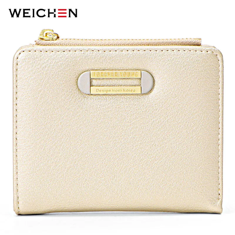 

WEICHEN Brand Designer Small Wallet For Women Card Holder Zipper Coin Purses Ladies Slim Wallet High Quality Female Purse NEW