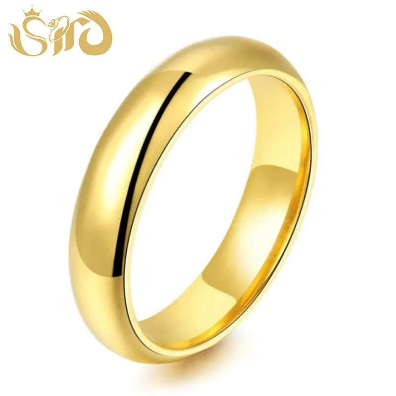 

Simple 4MM Round Smooth Titanium Steel Rings Women Men Fashion Finger Ring Drop Shipping Gold & Silver & Black Color Ring