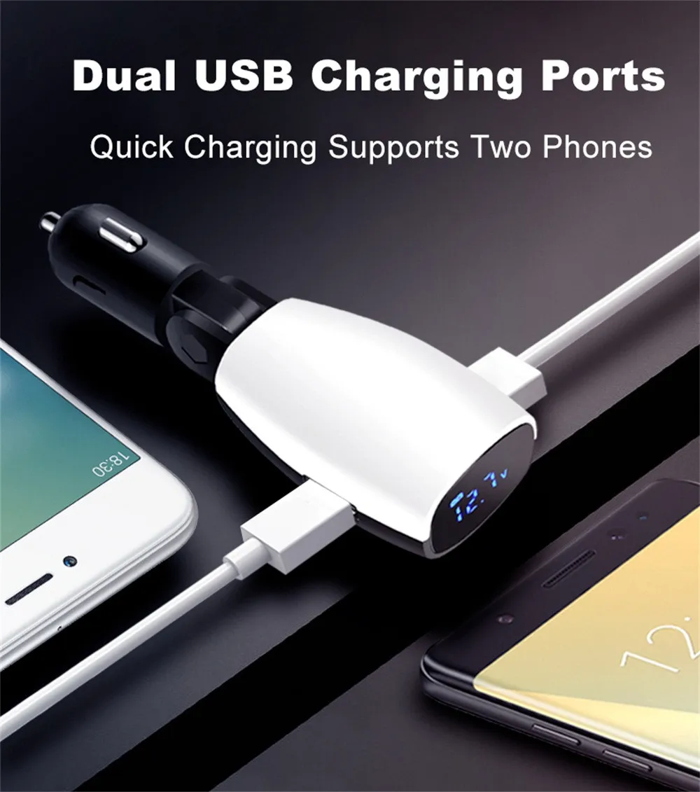 4 в 1 двойной Переходник usb для зарядки машине Быстрая зарядка iPhone samsung зарядное