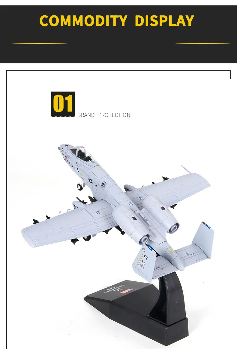 1:100 A10 Attack Fighter отлитая модель самолета Модель A-10 самолет истребитель сплава моделирование готовой военный Ornaments16.5 * 17,5*12 см