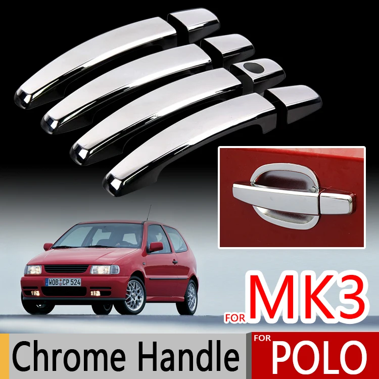 Хромированные чехлы на ручки для VW Polo Mk3 1994 2003 6N 6N2 Volkswagen 1996 2000 Хромовая наклейка