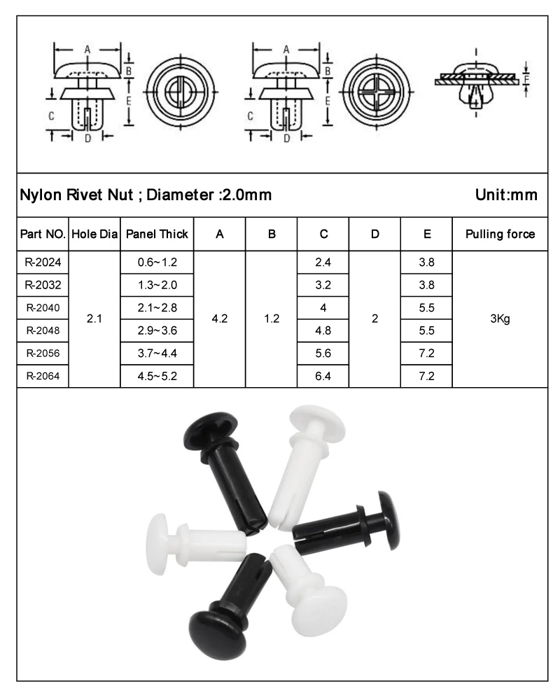 120 шт. диаметр 2,1 мм нейлон пластик R тип расширения заклепки гайка пряжка зажим для компьютера PCB Материнская плата черный белый