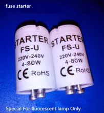 10 pçs/lote Alta-Qualidade Especial Para AC220V-240V 4-80W Fusível Tubo Fluorescente Starter CE Rohs Certificated