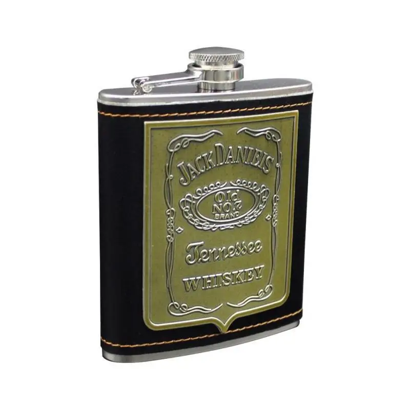 7oz Luxury Stainless Steel Alcohol Hip Flasks Leather Pocket Flagon