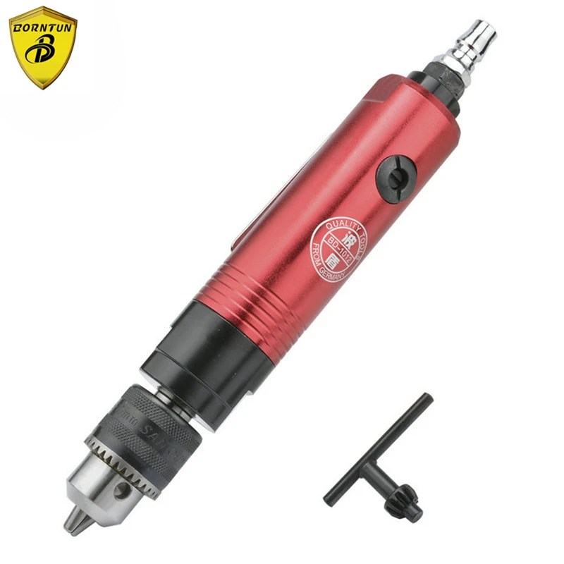 Borntun 1.5-10mm Low Speed Pneumatic Air Drill Bore Power Drills Bores Tools Drilling Boring Machine wood forstner drill bit 4 9 5mm alloy steel right rotation router bits for boring machine drill 2 flute router drills bits