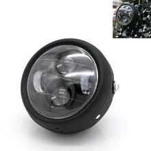 Motorcycle LED Headlight Hi&Lo HeadLamp Bulb DRL With Angel Ring for Harley Sportster Cafe Racer Bobber 7 inch motorcycle led headlight headlamp bulb for harley sportster cafe racer bobber cold white headlights head light lamp