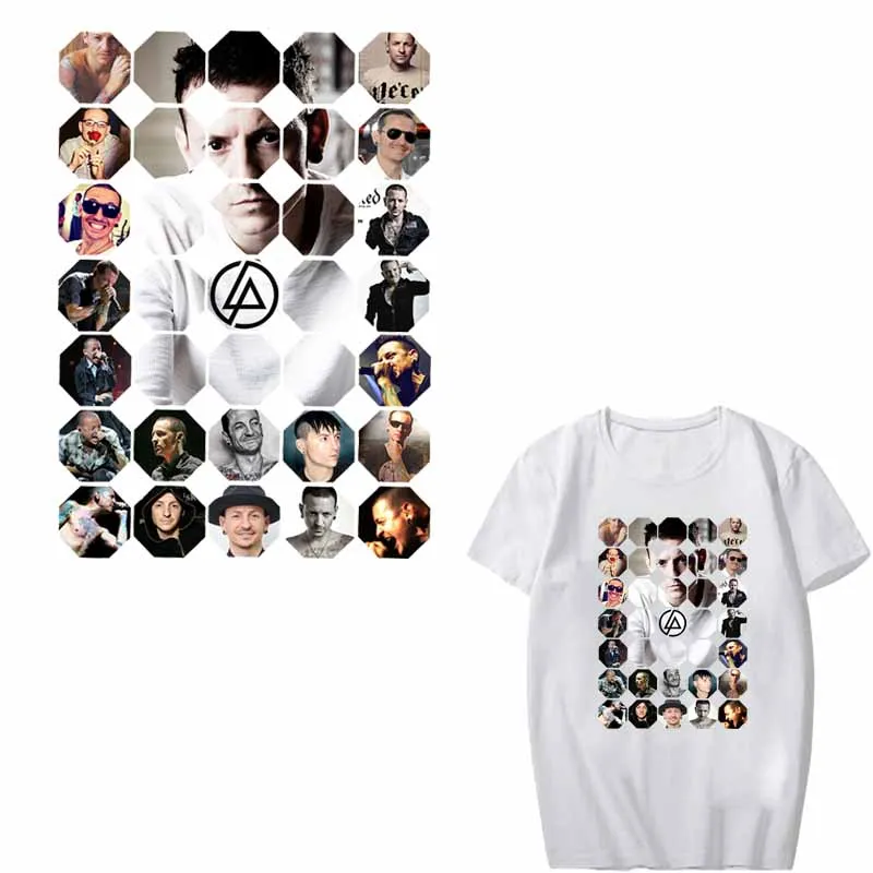 

Iron on Transfer Linkin Park Patches for Clothing DIY T-shirt Applique Heat Transfer Vinyl Rock Band Patch Stickers on Clothes