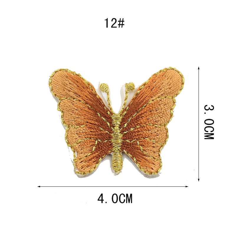 JOD Утюг на вышитой одежде с бабочкой нашивка Стрекоза Ткань аппликация глажка аппликации для одежды наклейки для шитья - Цвет: 12