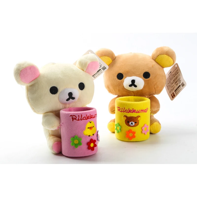 2 шт./лот 18x17 см японский мультфильм Rilakkuma плюшевые игрушки офисные украшения Медведь Мягкий рюкзак стиль животное кукла подарок на день рождения Kawaii