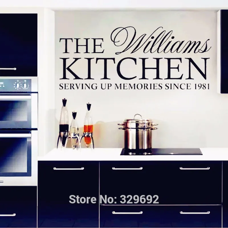 Personalized Family Kitchen Wall Decals Wall Stickers Home Decor Modern Style Stickers For Wall Decoration Kitchen Wall Stickers